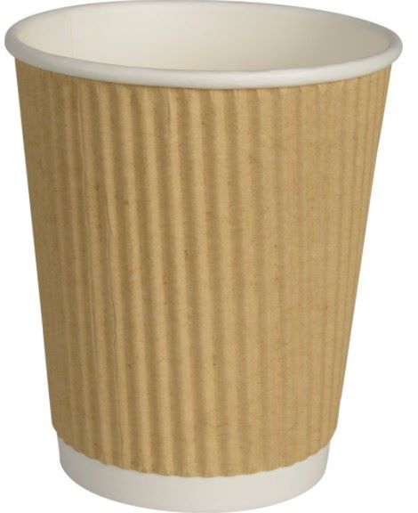 PAPIRNATI LONČEK ZA KAVO 240ml KRAFT RIPPLE 25/1