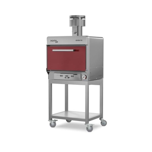 PEČICA NA OGLJE PUJADAS RDEČA S PODSTAVKOM NA KOLESIH