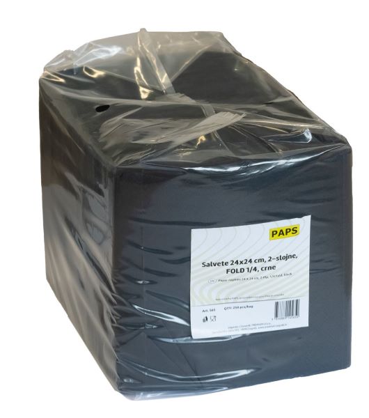 PREMIUM SERVIETE 2sl 24x24cm 250/1 ČRNE 565